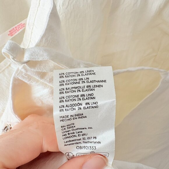 Free People James Linen Top Cropped NWT Optic White Size XL - Picture 9 of 9